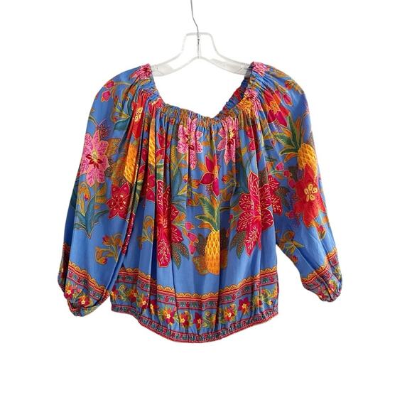 Cynthia Rowley Off The Shoulder Floral Print Top NWT Shirt Puff Sleeve SMALL - Picture 12 of 12